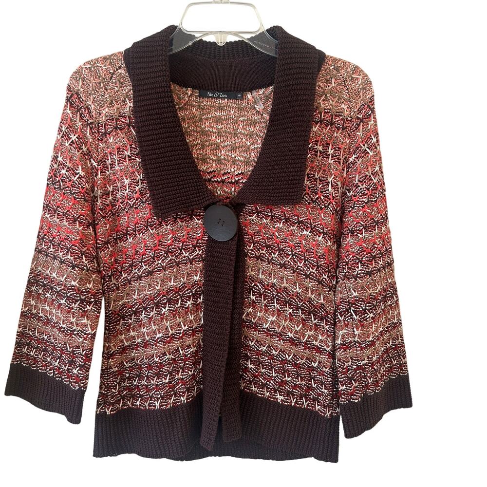 Nic & Zoe Twee Cardigan Cable Knit Sweater Mod Indie Girl Retro 60's Sweet Small